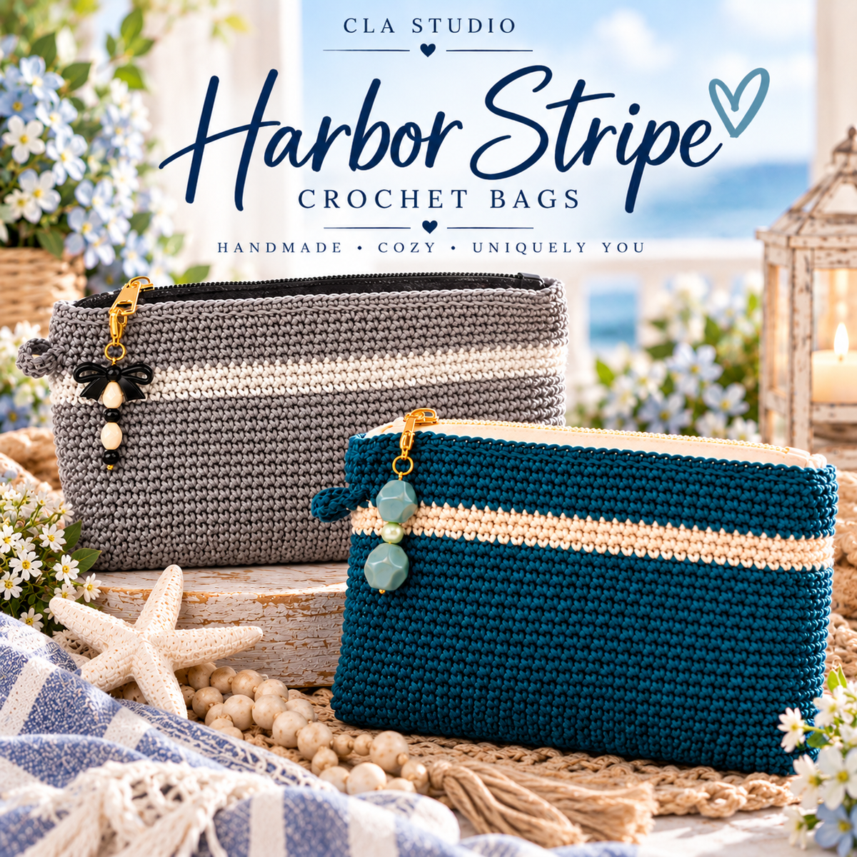 Harbor Stripe | Crochet Bags Collection